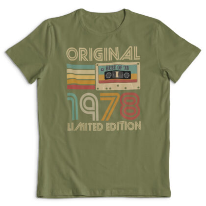 Koszulka prezent na urodziny rok 1978 kaseta khaki