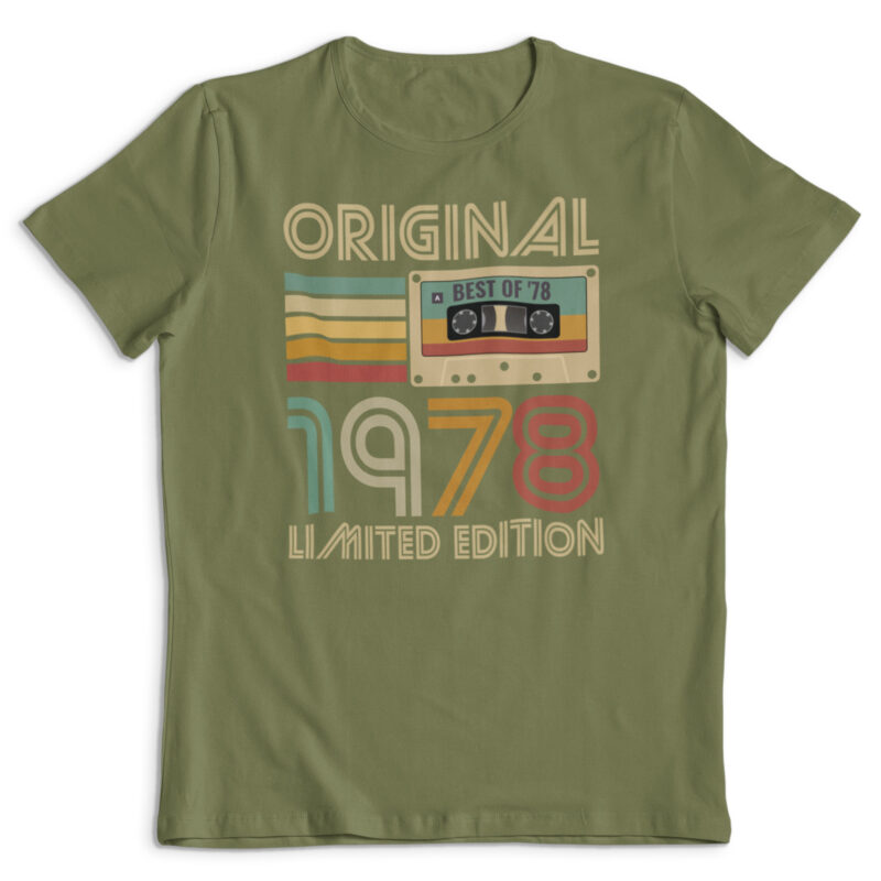 Koszulka prezent na urodziny rok 1978 kaseta khaki