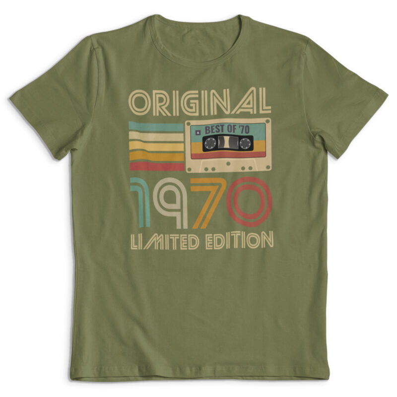 Koszulka prezent na urodziny rok 1970 kaseta khaki