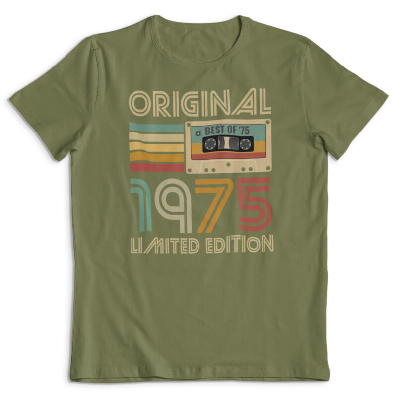 Koszulka prezent na urodziny rok 1975 kaseta khaki