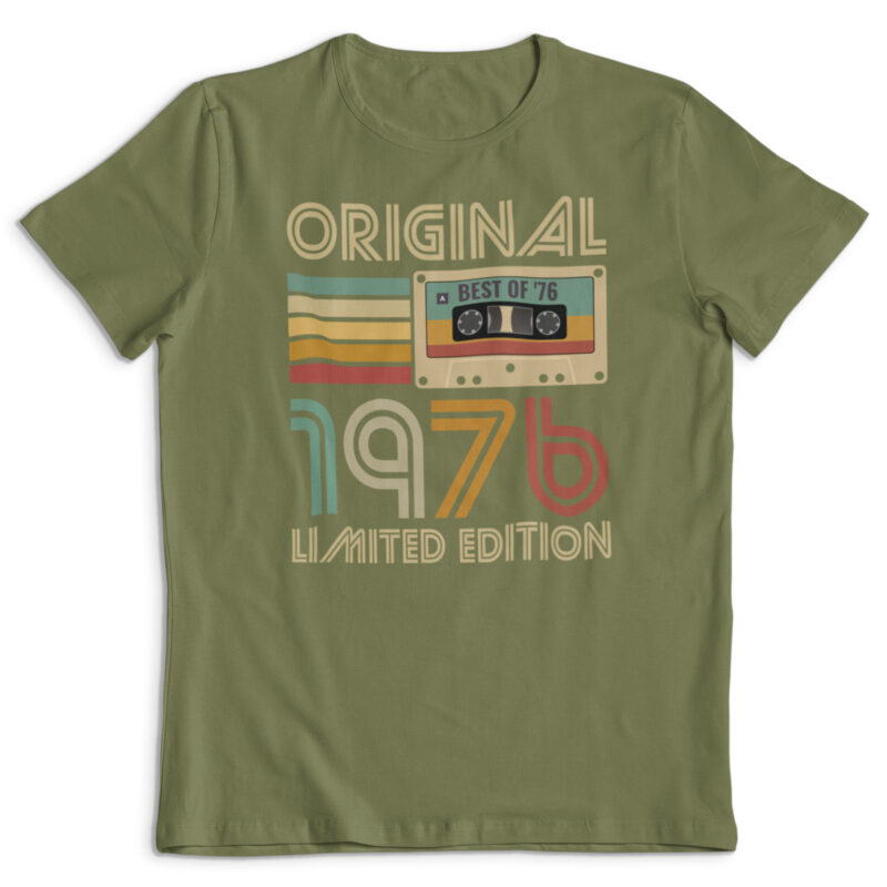 Koszulka prezent na urodziny rok 1976 kaseta khaki