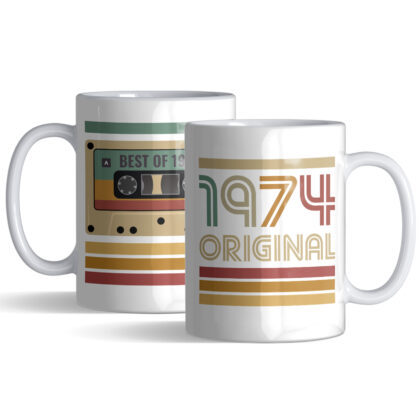 Kubek ceramiczny na prezent kaseta rocznik 1974