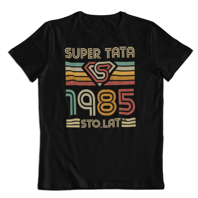 Koszulka prezent na Dzień Taty, "Super Tata" rocznik 1985