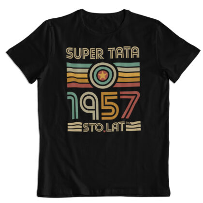 Koszulka prezent na Dzień Ojca, "Super Tata" rocznik 1957
