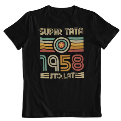 Koszulka prezent na Dzień Ojca, "Super Tata" rocznik 1958