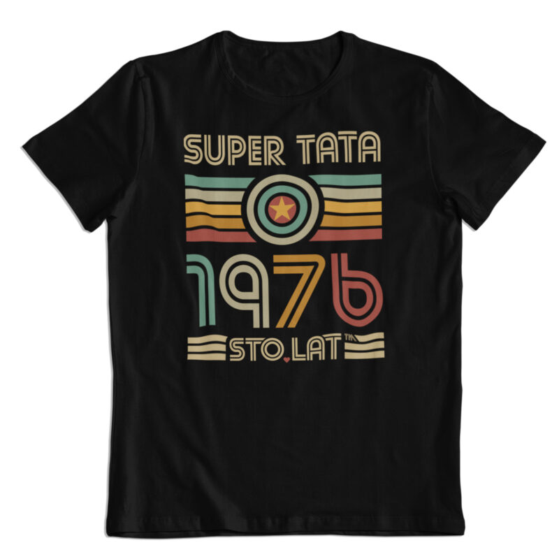Koszulka prezent na Dzień Ojca, "Super Tata" rocznik 1976