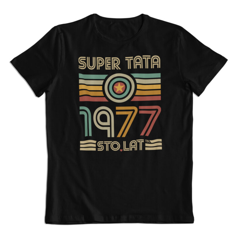 Koszulka prezent na Dzień Ojca, "Super Tata" rocznik 1977