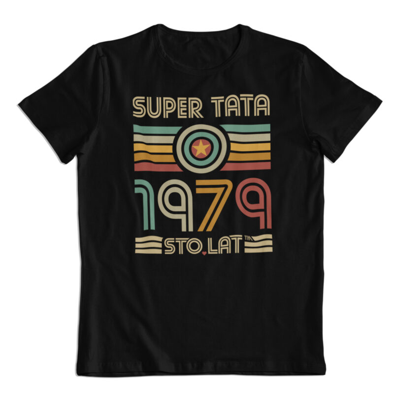 Koszulka prezent na Dzień Ojca, "Super Tata" rocznik 1979