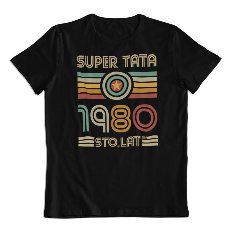 Koszulka prezent na Dzień Ojca, "Super Tata" rocznik 1980