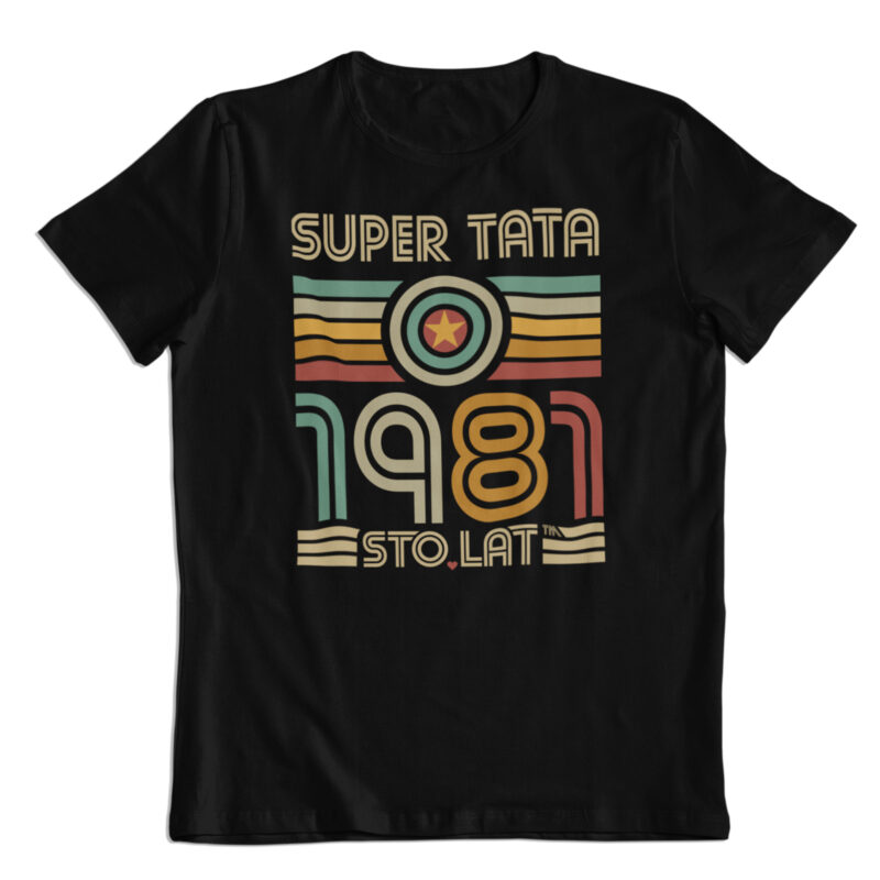 Koszulka prezent na Dzień Ojca, "Super Tata" rocznik 1981