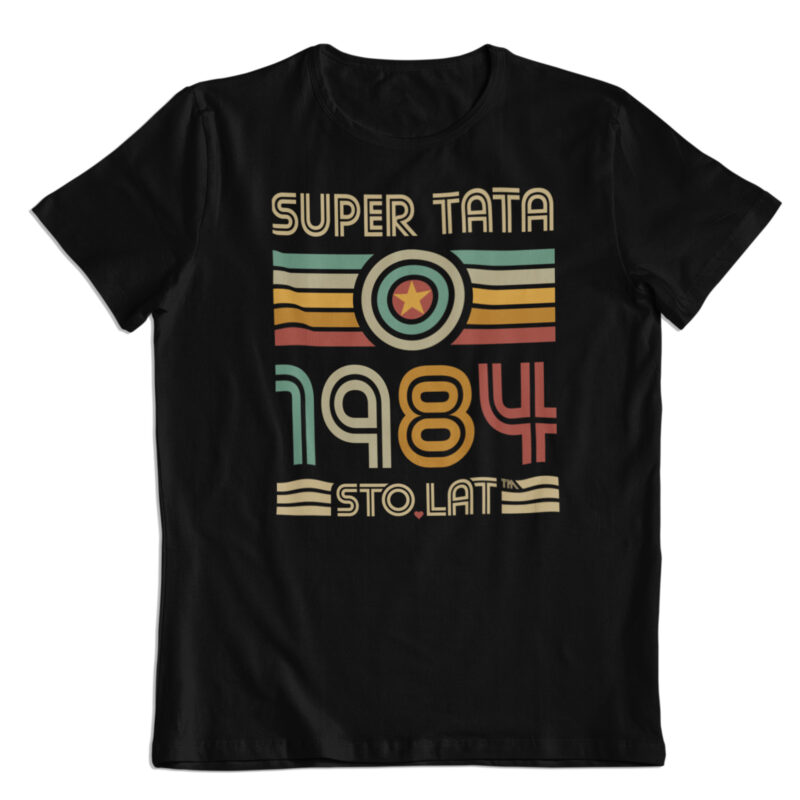 Koszulka prezent na Dzień Ojca, "Super Tata" rocznik 1984