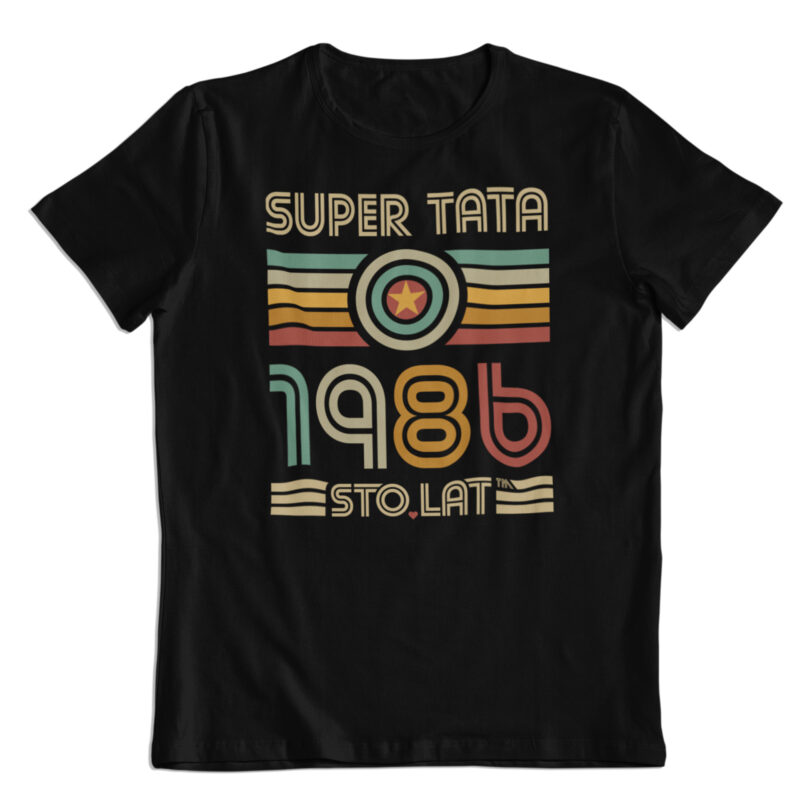 Koszulka prezent na Dzień Ojca, "Super Tata" rocznik 1986