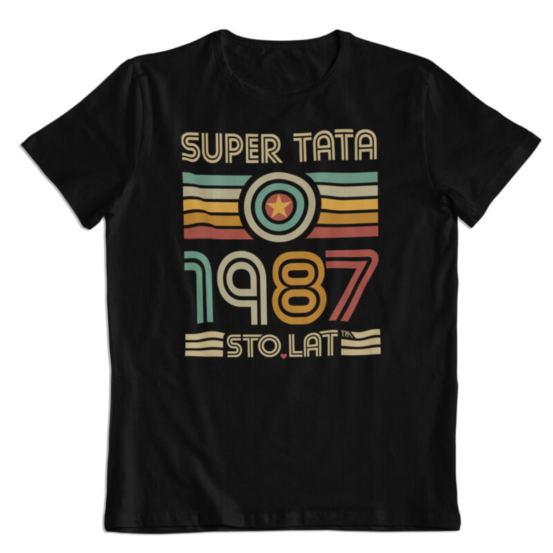 Koszulka prezent na Dzień Ojca, "Super Tata" rocznik 1987